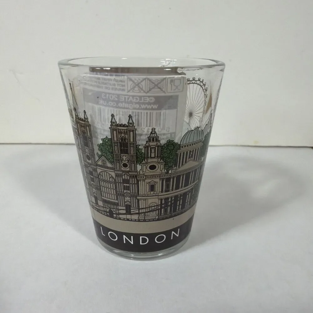 London Shot Glass Souvenir with London City Sights New w/Tag